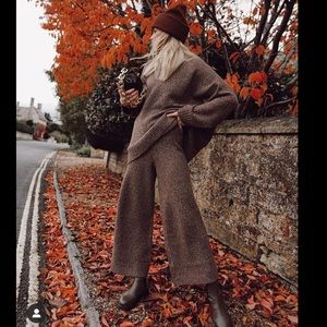 Zara Knit Wide Leg Pants Size M